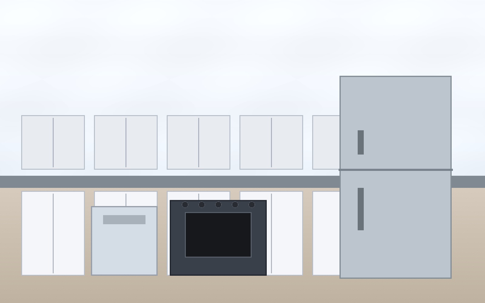 Multiple kitchen appliances in modern Atlanta home environment