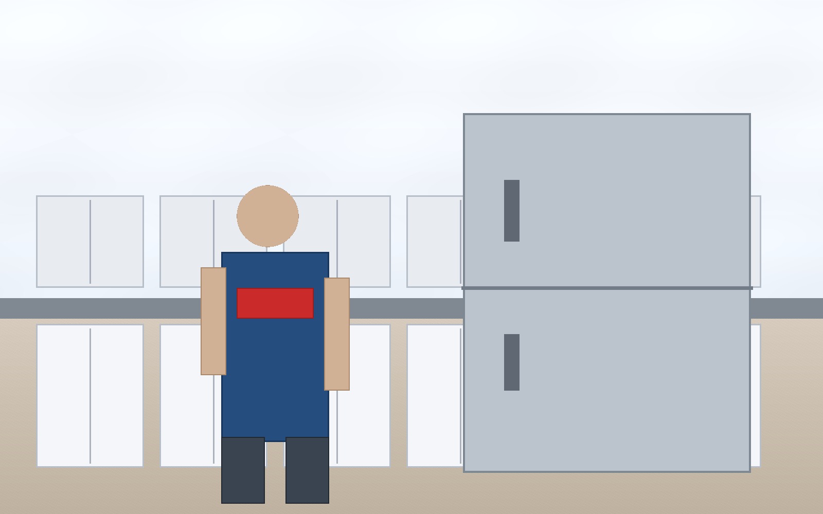 Appliance technician performing technical refrigerator diagnostics